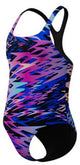 Speedo maillot de bain de sport 1 pièce fille h-boom print médaillé - noir rose