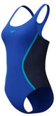 Maillot de bain 1 pièce de sport femme Speedo solid splice médaillé - bleu marine