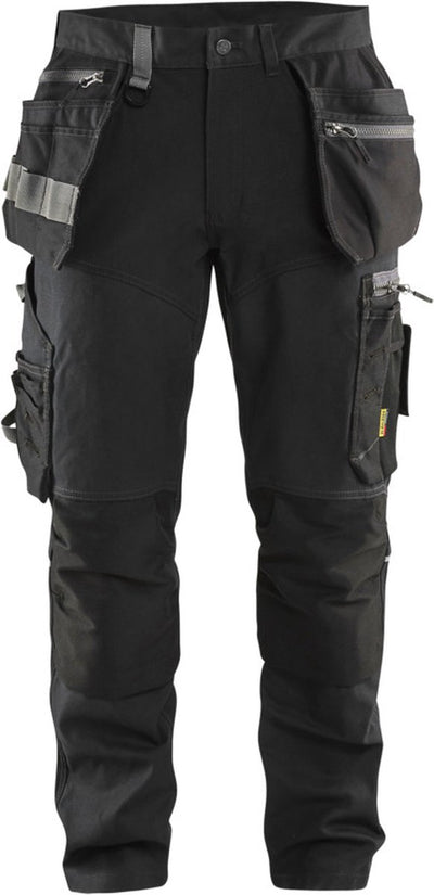 Blåkläder blaklader 1599 pantalon de travail avec panneaux extensibles et poches à clous - noir - c56
