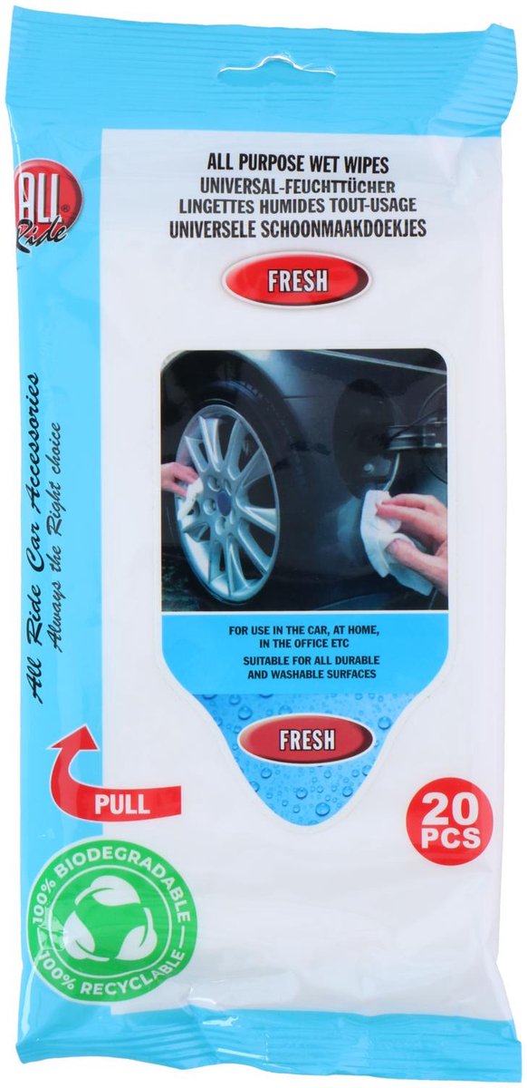 All ride - lingettes nettoyantes tout usage fraîches - chiffon de nettoyage - plastique
