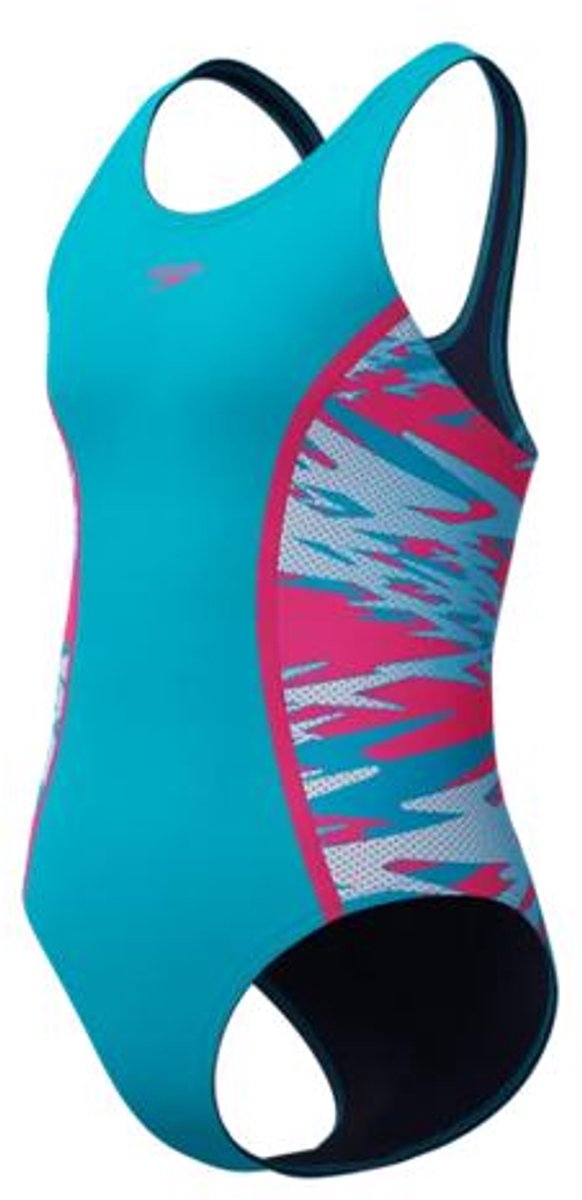 Maillot de bain de sport 1 pièce fille Speedo h-boom splice muscleback - rose turquoise
