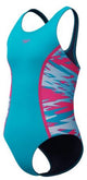 Maillot de bain de sport 1 pièce fille Speedo h-boom splice muscleback - rose turquoise