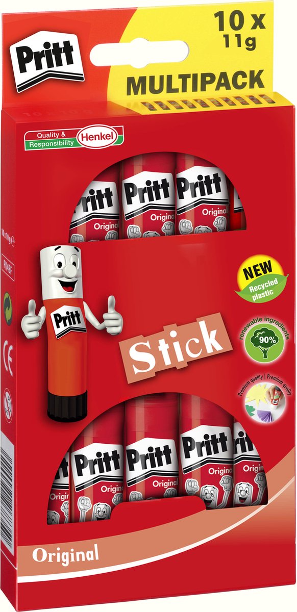 Bâton de colle Pritt original 11 g paquet de 10