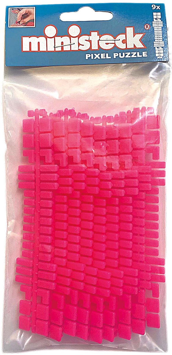 Ministeck jouets - bandes de couleur rose fluo 9 pièces polybag créatif.