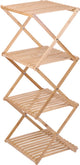 Étagère de salle de bain Alpina - 4 niveaux - 40 x 33,5 x 93,5 cm - pliable - bambou - marron