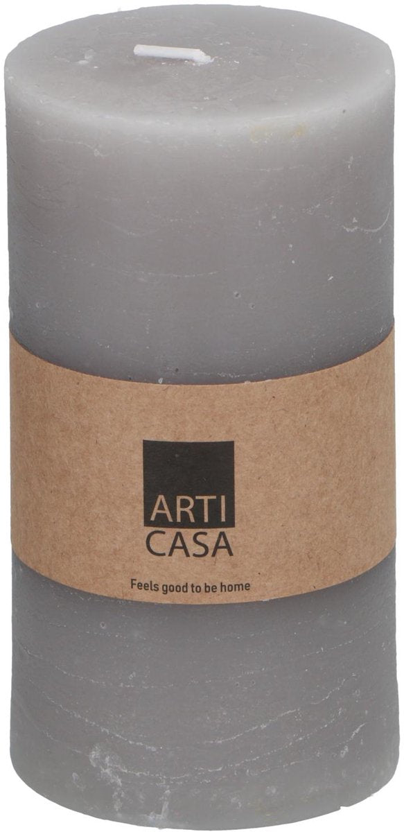Bougie pilier Arti casa ø7 x 13 cm - 46 heures de combustion - gris