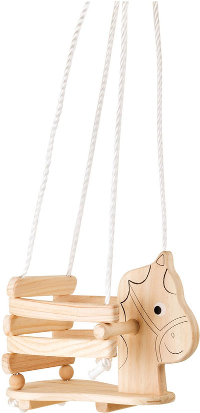 Swing à cheval en bois de petit pied, 145 cm