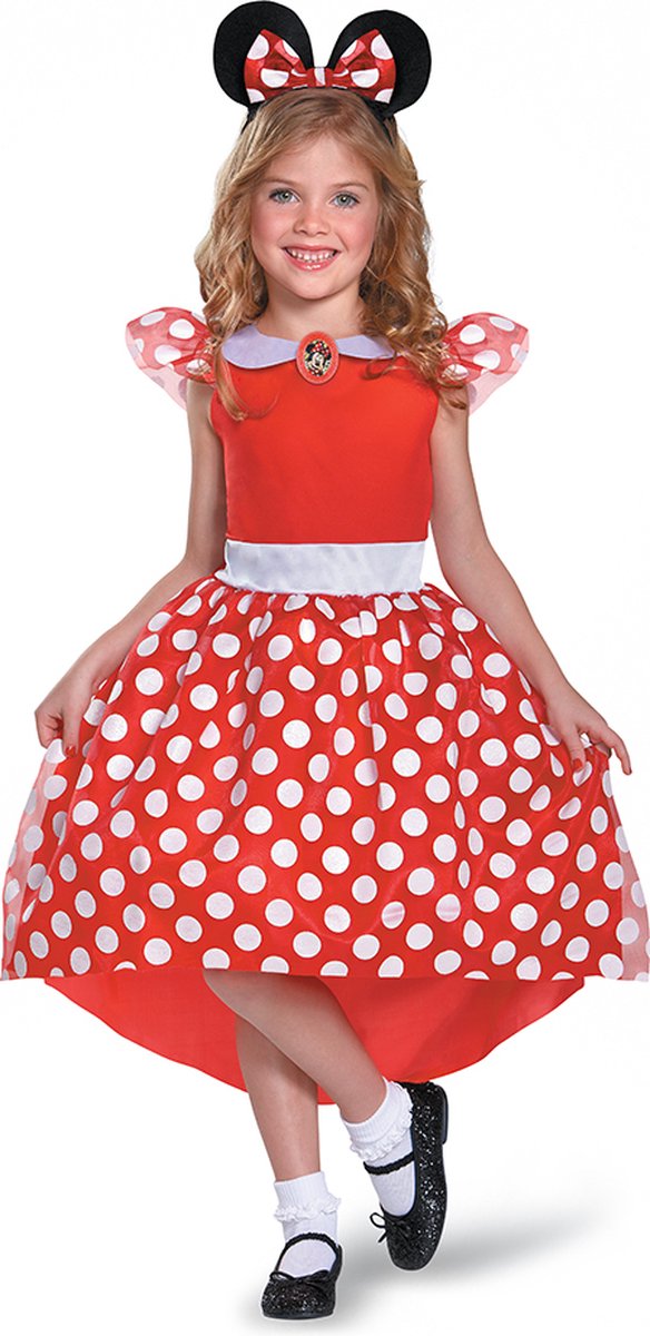 Déguisement Disney - Minnie, déguisement classique Minnie rouge, taille s (5 - 6 ans), fille