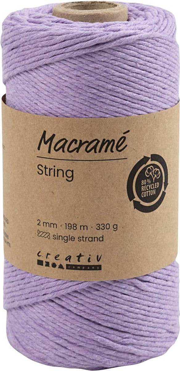 Crétiv Company Macrame Cord Purple, 198m