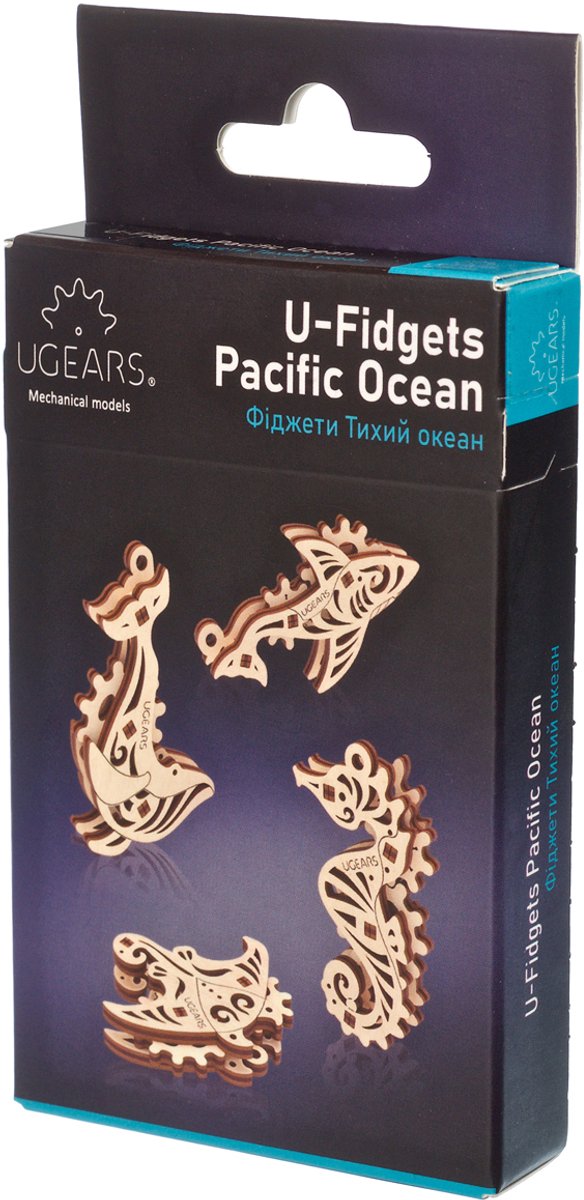 Ugears modèle 3D de construction - u-fidget - océan pacifique - kit de construction mécanique en bois - jouets éducatifs
