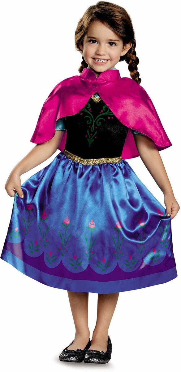 Déguisement Disney - La Reine des Neiges, Anna sur la route classique, taille xs (3-4 ans), fille