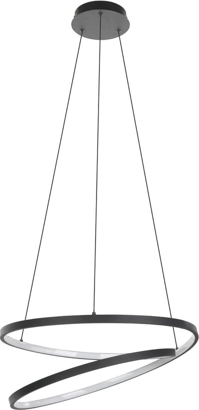 Lampe à suspension Eglo ruotale / LED - ø 55 cm - noir et blanc