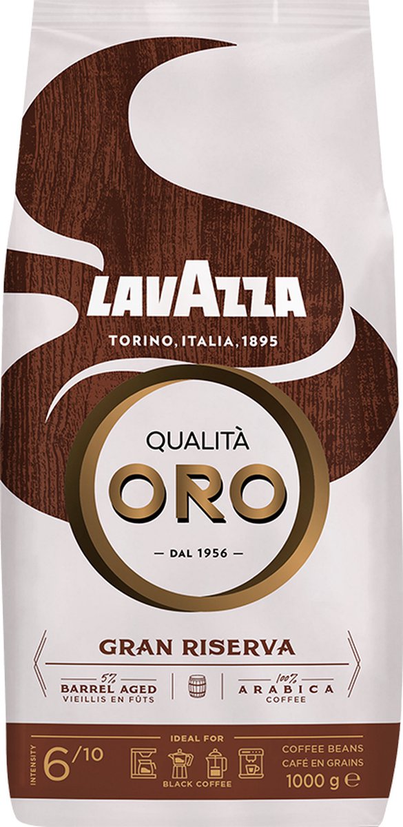 Café en grains Lavazza oro gran riserva - grains de café 100% arabica - intensité 6 10 - 1 kg