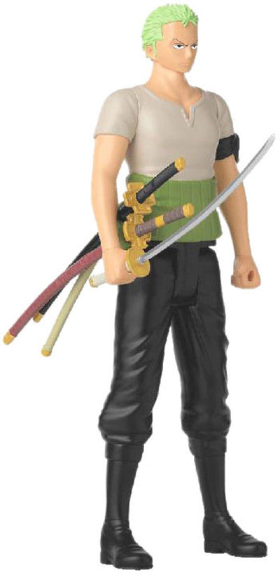 Bandai - anime heros - one piece - anime hero mega figurine zoro 30 cm - grande figurine articulée - figurine manga roronoa zoro - licence officielle one piece - jouets pour enfants 4+ - 38332