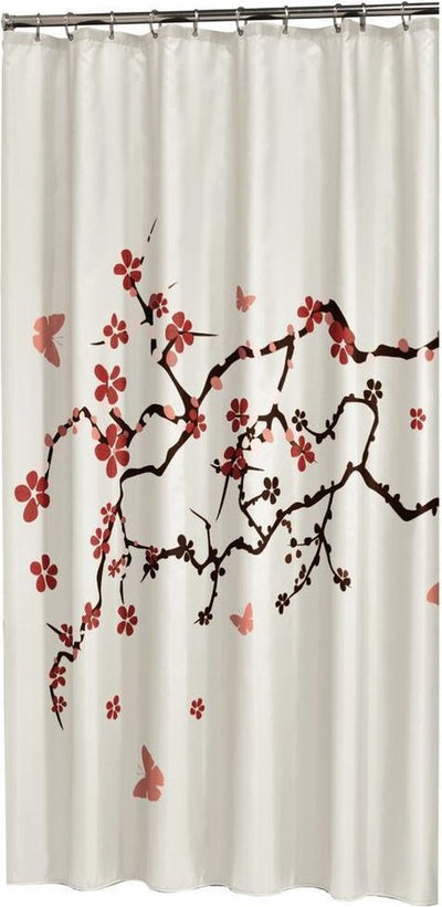 Fleur de peau de phoque - rideau de douche 180x200 cm - polyester - rouge
