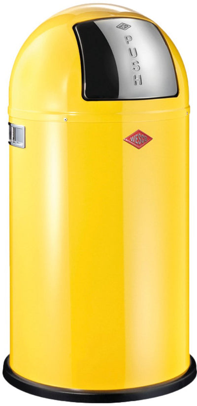 Poubelle pushboy Wesco | 50 litres | métal - jaune citron | poubelle - fabriquée en Allemagne