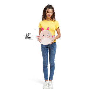 Squishmallows Jazwares - peluche moyenne (moritz - papillon de nuit pêche clair) - peluche 30cm