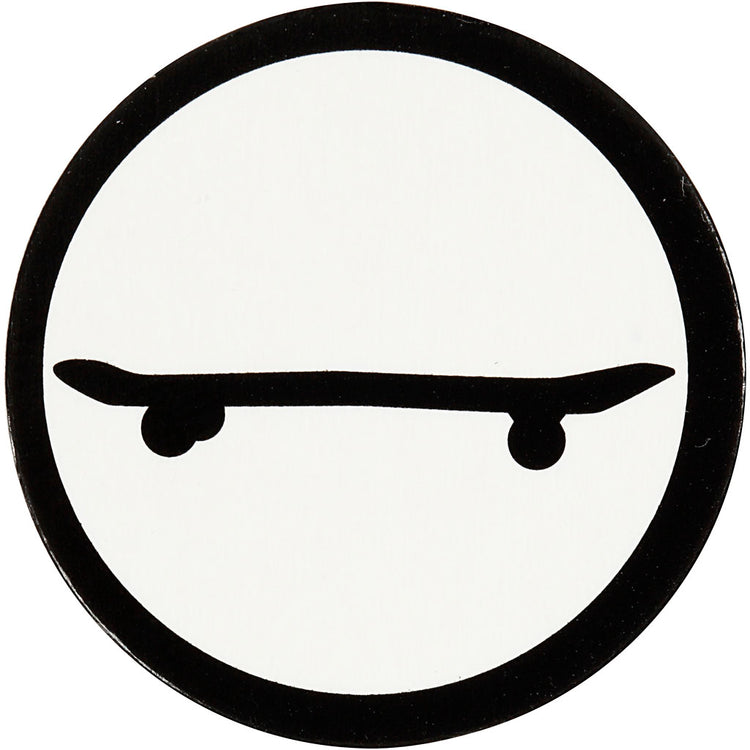 Étiquette d'entreprise Creativ, skateboard, d 25 mm, blanc noir, 20 pièces 1 boîte