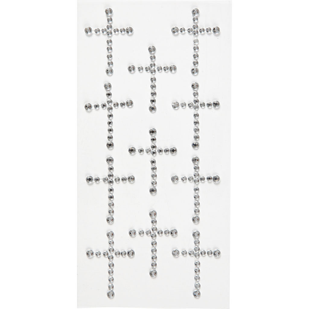 Strass Creativ company, dim. 35x25 mm, argent, 11 pièces, 1 boîte