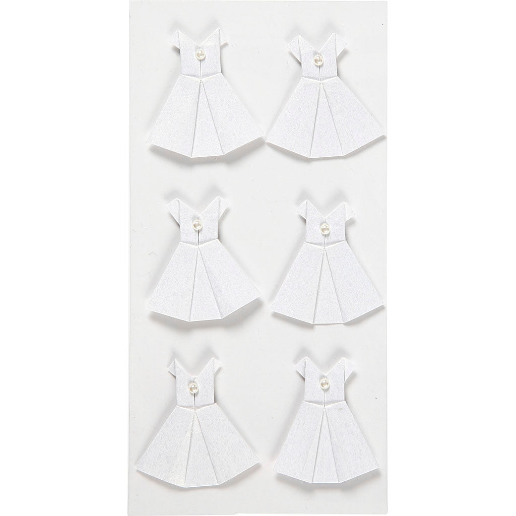 Autocollants Creativ company, robe, format 35x31 mm, blanc, 6 pièces 1 boîte
