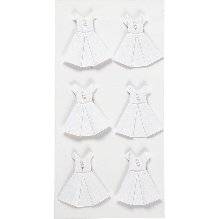 Autocollants Creativ company, robe, format 35x31 mm, blanc, 6 pièces 1 boîte