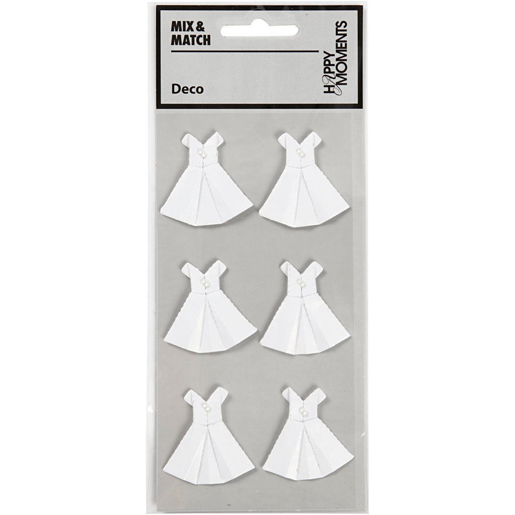 Autocollants Creativ company, robe, format 35x31 mm, blanc, 6 pièces 1 boîte