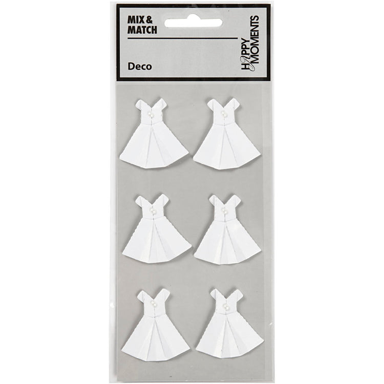 Autocollants Creativ company, robe, format 35x31 mm, blanc, 6 pièces 1 boîte