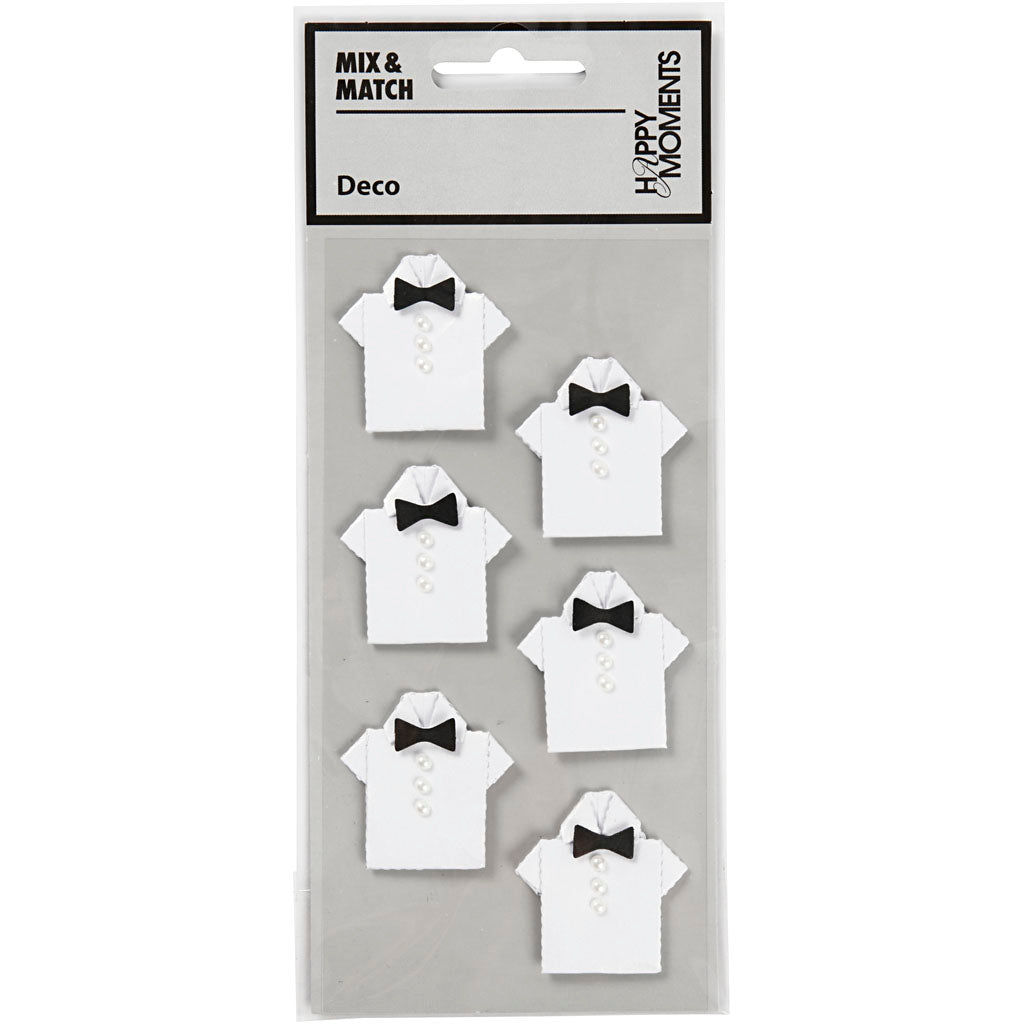 Autocollants Creativ company, chemise, taille 33x35 mm, blanc, 6 pièces 1 boîte