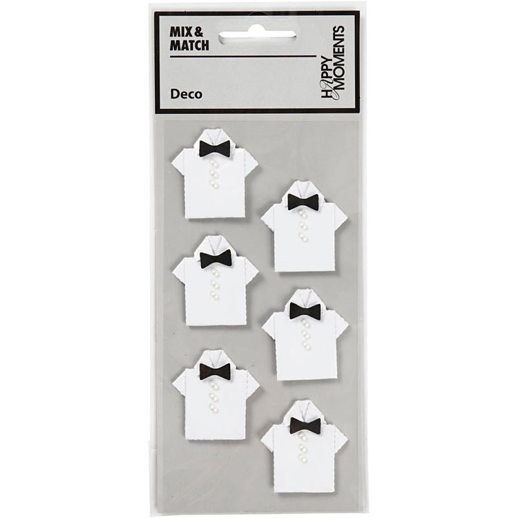 Autocollants Creativ company, chemise, taille 33x35 mm, blanc, 6 pièces 1 boîte