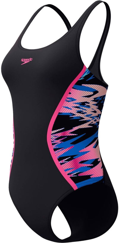 Speedo maillot de bain 1 pièce de sport femme hyperboom muscleback - noir rose