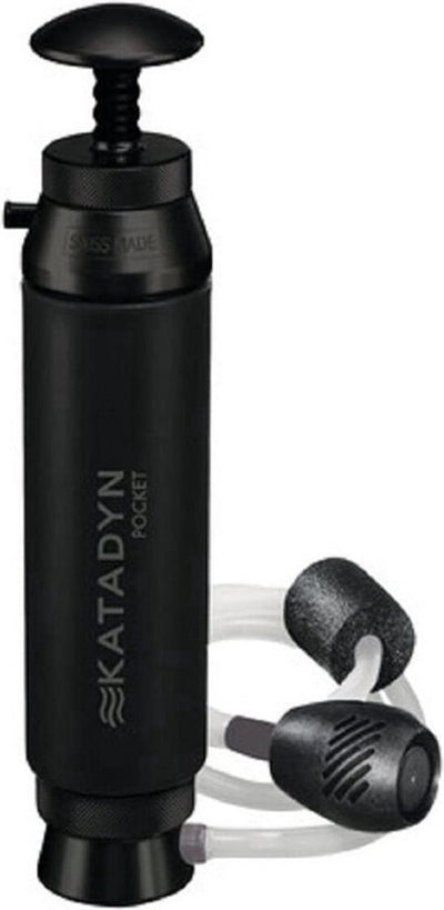 Ligne tactique de filtre à eau de poche Katadyn - filtre à eau portable - pour le camping, les aventures de survie en plein air - système de filtre à eau - filtre à eau potable - filtration en profondeur - noir