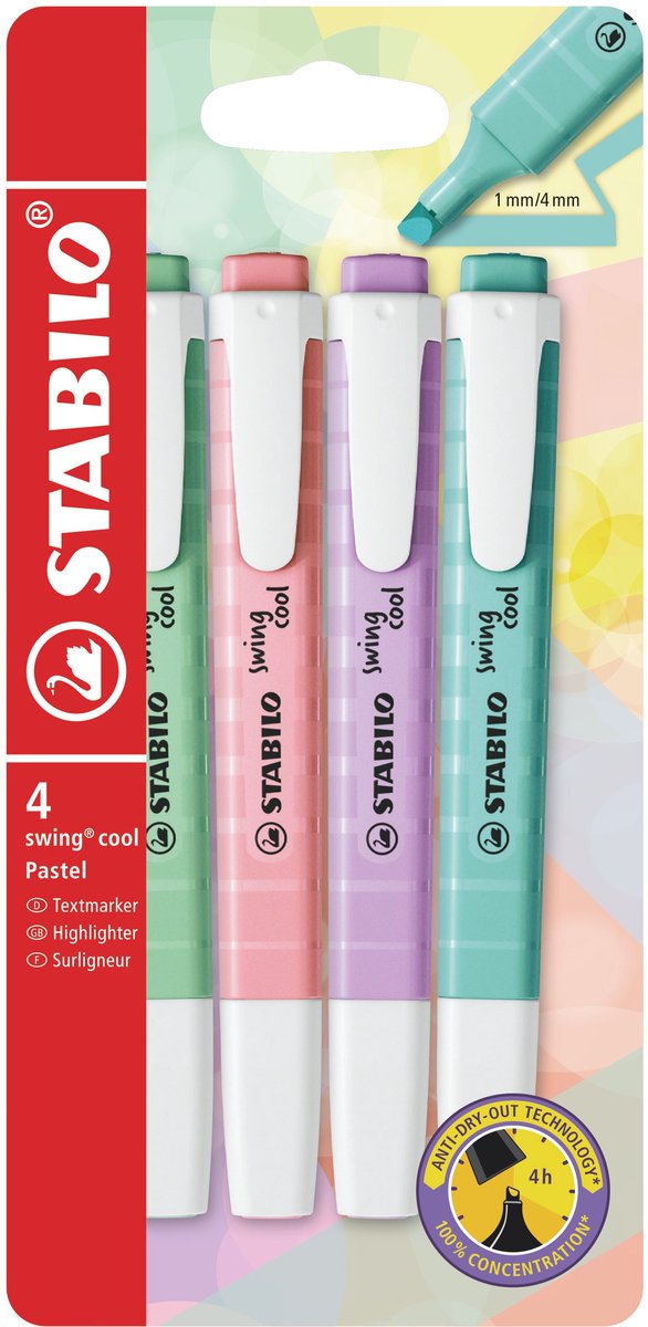 Stabilo Swing Cool Pastel Marqueurs, 4e.