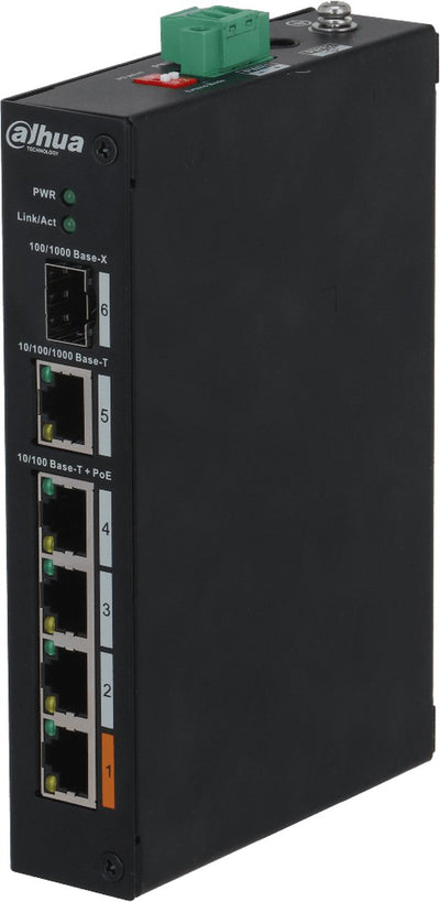 Dahua pfs3106-4et-60-v2 802.3af à alimentation sur commutateur Ethernet avec 4 ports