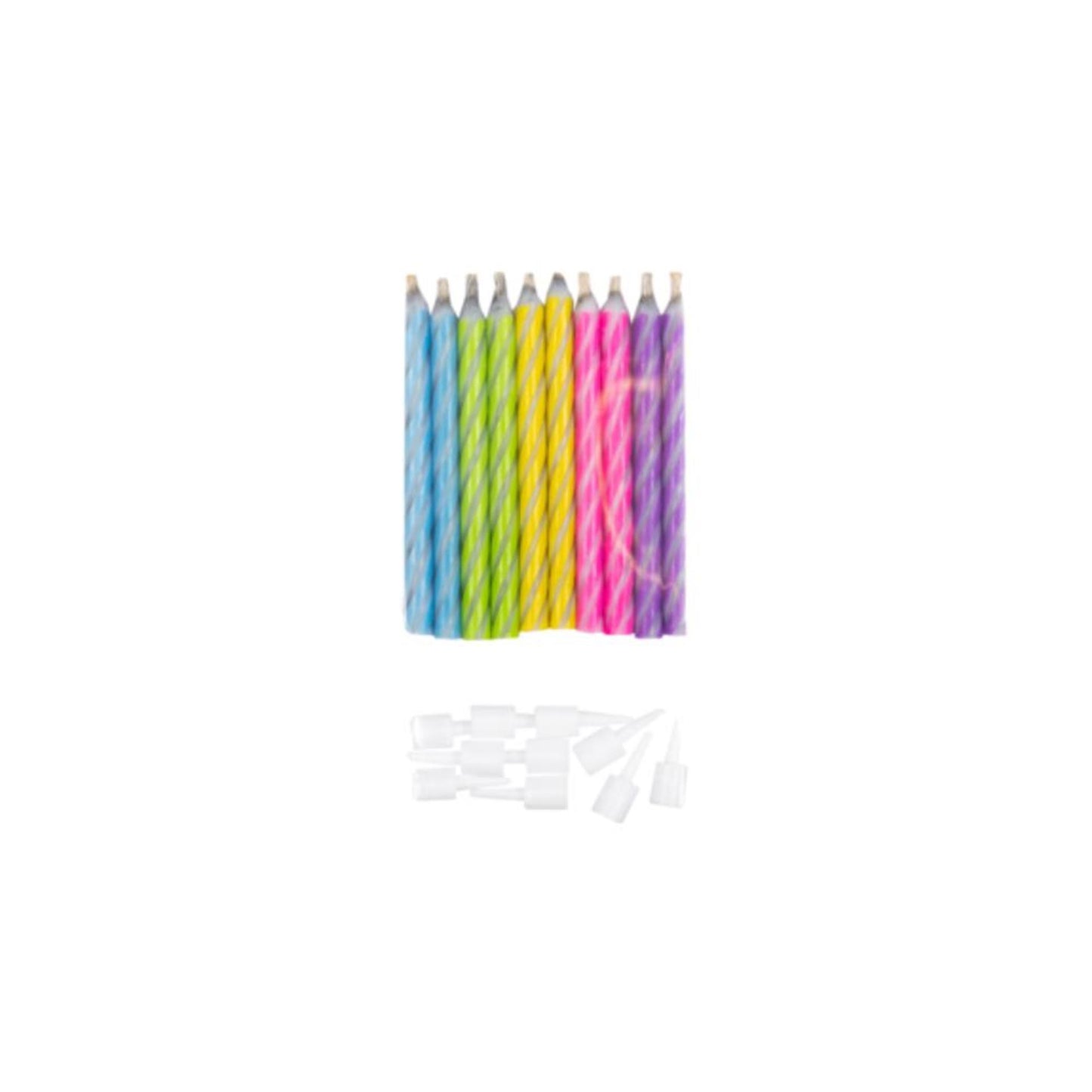 Bougies à gâteau magiques Globos 10 pièces sur carte