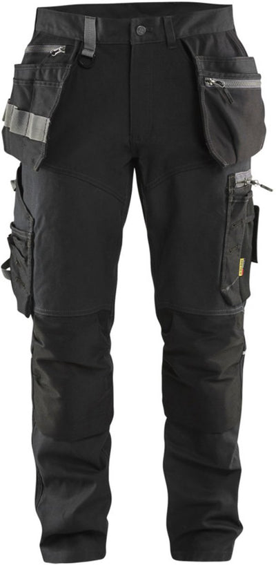 Blåkläder blaklader pantalon de travail avec panneaux extensibles et poches à clous 1599-1860 - noir - c50