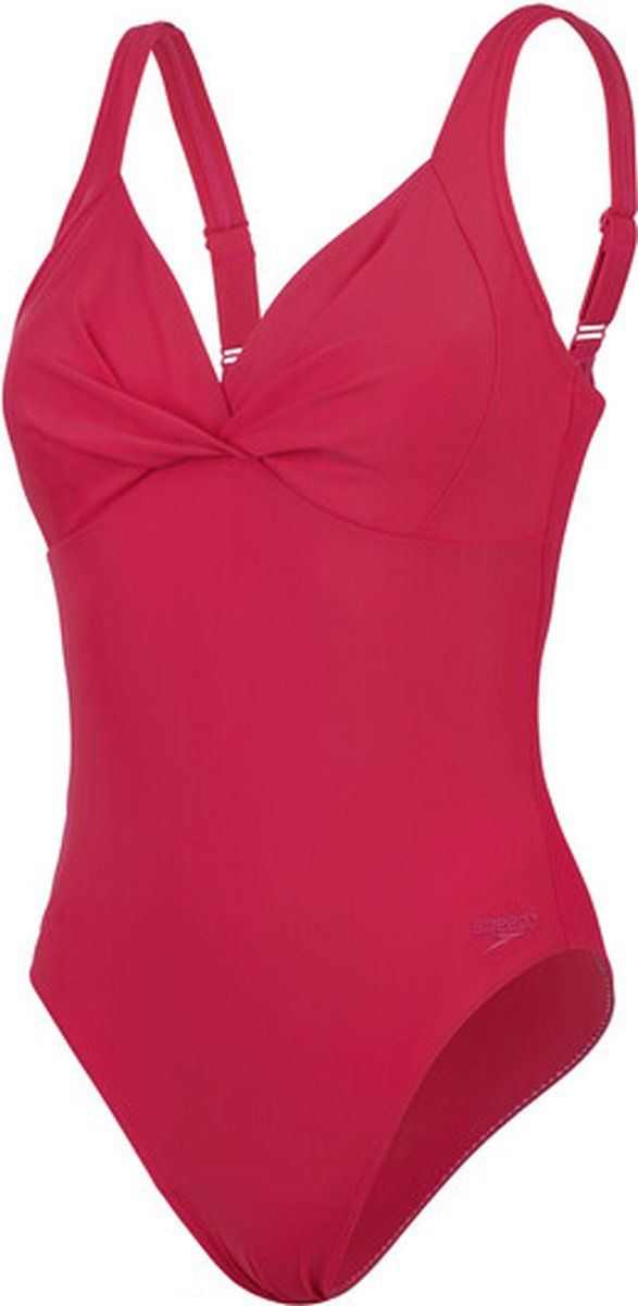 Maillot de bain 1 pièce de sport femme shaper noeud croisé Speedo - rose