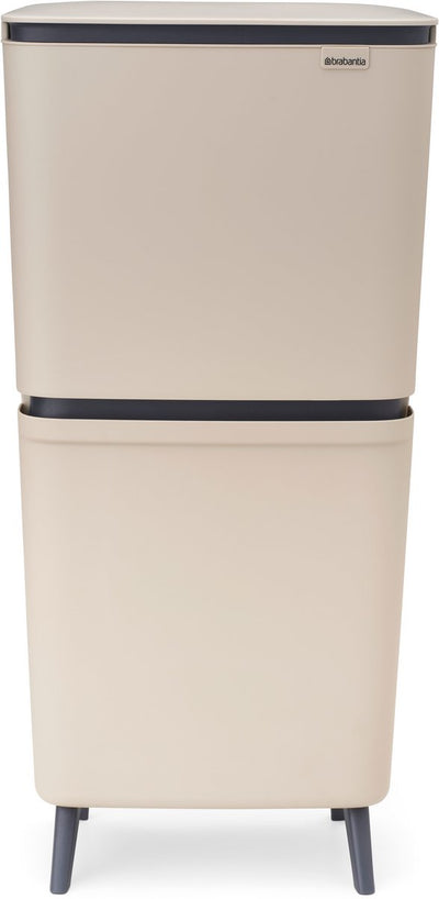 Brabantia sortup hi poubelle 25 + 10 + 10 litres - tri des déchets - beige doux