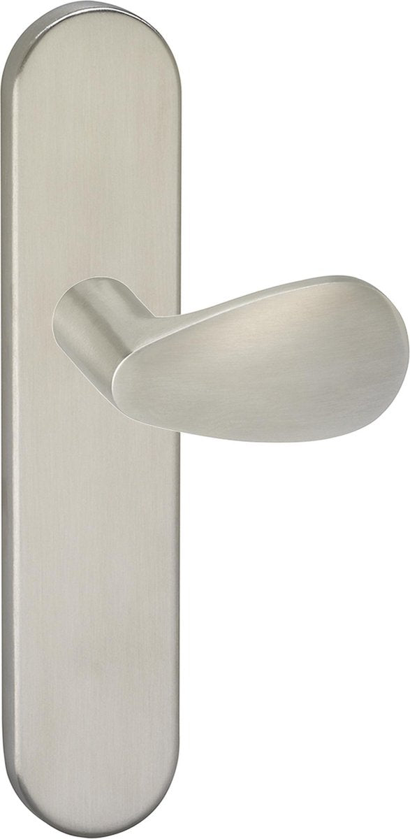 Poignée de porte Impresso - derby - pour l'intérieur - ovale - bouclier de porte - acier inoxydable - 2 pièces