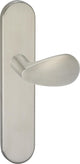 Poignée de porte Impresso - derby - pour l'intérieur - ovale - bouclier de porte - acier inoxydable - 2 pièces