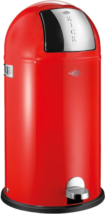 Wesco poubelle kickboy | poubelle à pédale | 40 litres | métal - rouge | poubelle - fabriquée en Allemagne