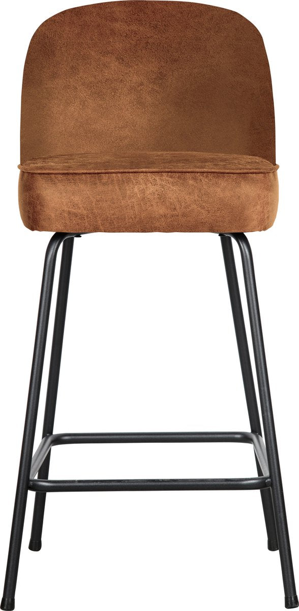 Chaise de bar Woood vogue 65 cm - cuir recyclé - cognac - 89x50x55
