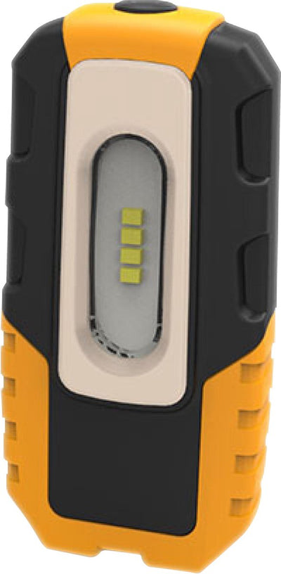 Lampe portative à batterie Brennerstuhl HL DA 40 mh LED, lampe de travail à batterie robuste avec interrupteur et aimant intégré, lampe d'atelier avec 200 lm et jusqu'à 3 heures d'autonomie, pied de support pliable