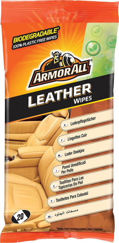 Armor all lingettes nettoyantes cuir bio 20 pièces