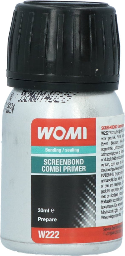 Womi Primer Screen Bond W222 – 30 ml – améliore l'adhérence de la colle – séchage rapide – pour fenêtres et verres