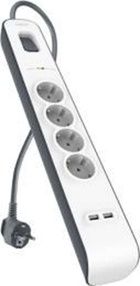 Multiprise Belkin avec 4 sorties et 2 ports USB 2,4a - protection contre les surtensions (connexion française)