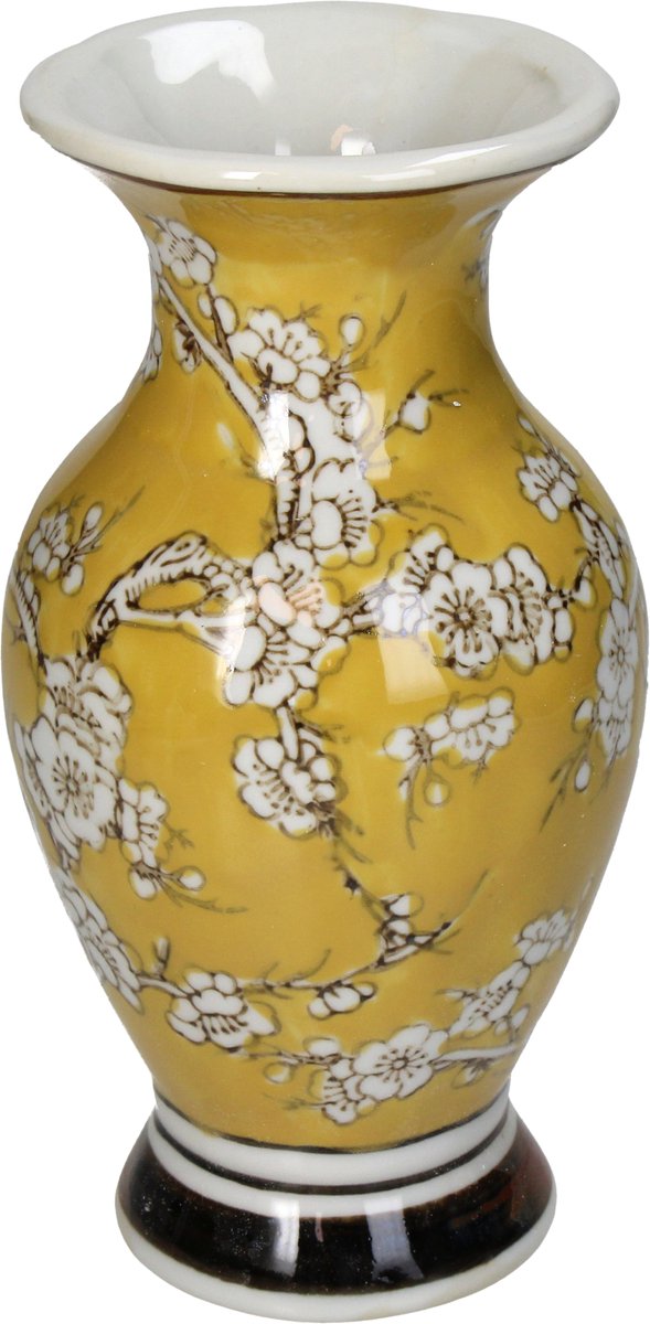 Vase collection Hd porcelaine jaune 10,5x10,5x20cm