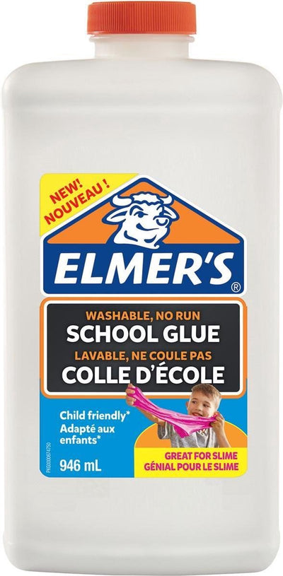 Colle PVA blanche d'Elmer's | 946 ml | lavable et adapté aux enfants | idéal pour faire du slime et du bricolage