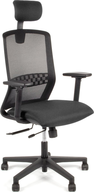 Linea tekna 01 pt - chaise de bureau - ergonomique en1335 - avec appui-tête - multi-réglable - noir