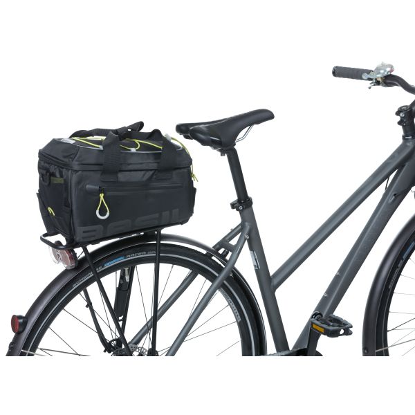 Basil Miles Trunkbag - Sac à bagages noirs sportifs pour fonds sportifs - 7L - Lime noire
