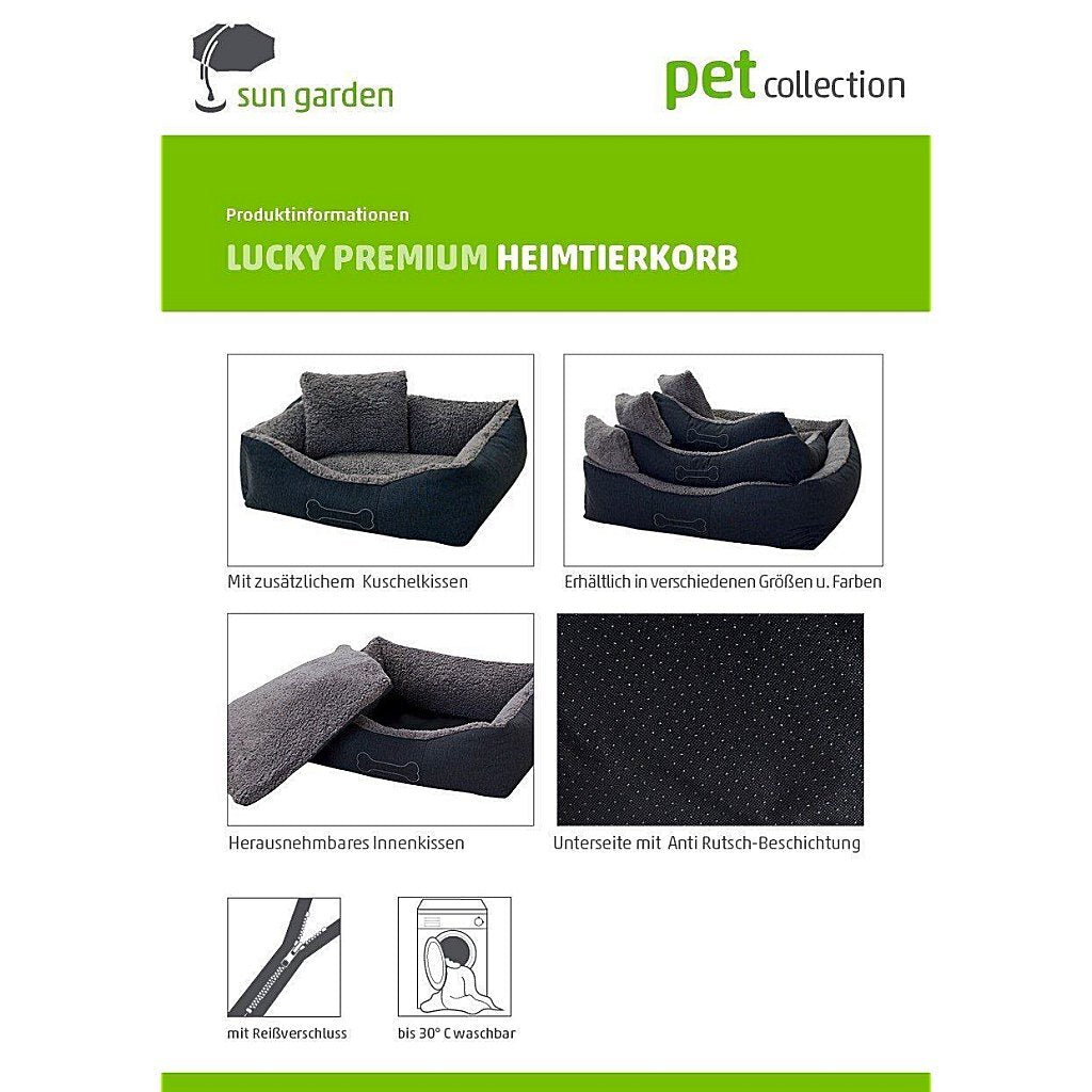Sun Garden Sun Garden Luxury Chien de chien Lucky + Cushion 59x67x20 cm Brown Beige